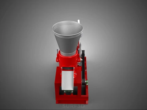RED PELLET PRESS MILL MAKING MAKER MACHINE DIESEL ENGINE POWERED 3D Model