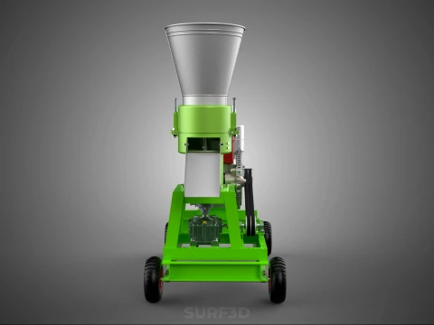 PORTABLE PELLET PRESS MILL MAKING MAKER MACHINE DIESEL ENGINE 2 3D Model