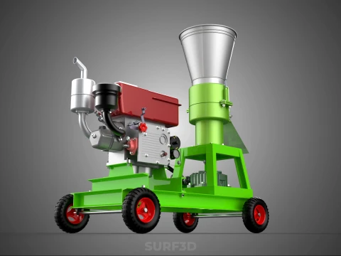 PORTABLE PELLET PRESS MILL MAKING MAKER MACHINE DIESEL ENGINE 2 3D Model