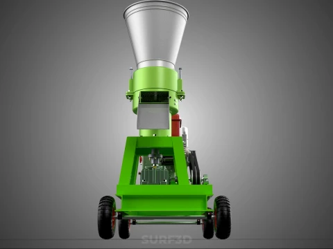 PORTABLE PELLET PRESS MILL MAKING MAKER MACHINE DIESEL ENGINE 2 3D Model