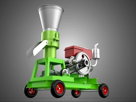 PORTABLE PELLET PRESS MILL MAKING MAKER MACHINE DIESEL ENGINE 2 3D Model