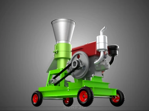 PORTABLE PELLET PRESS MILL MAKING MAKER MACHINE DIESEL ENGINE 2 3D Model
