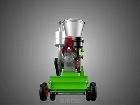PORTABLE PELLET PRESS MILL MAKING MAKER MACHINE DIESEL ENGINE 2 3D Model