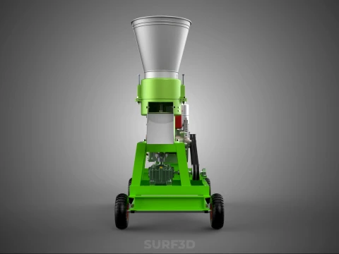 PORTABLE PELLET PRESS MILL MAKING MAKER MACHINE DIESEL ENGINE 2 3D Model