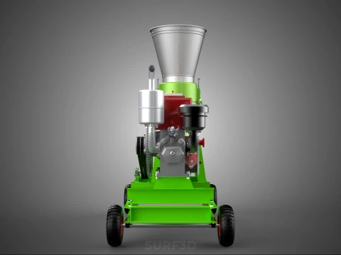 PORTABLE PELLET PRESS MILL MAKING MAKER MACHINE DIESEL ENGINE 2 3D Model