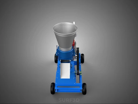 MOBILE PELLET PRESS MILL MAKING MACHINE PELLETIZER DIESEL MOTOR 3D Model