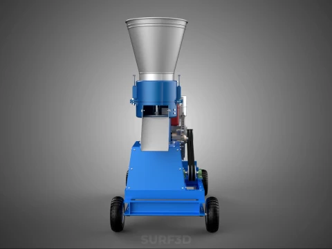 MOBILE PELLET PRESS MILL MAKING MACHINE PELLETIZER DIESEL MOTOR 3D Model