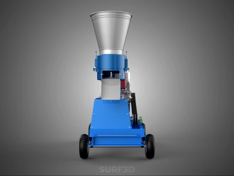 MOBILE PELLET PRESS MILL MAKING MACHINE PELLETIZER DIESEL MOTOR 3D Model