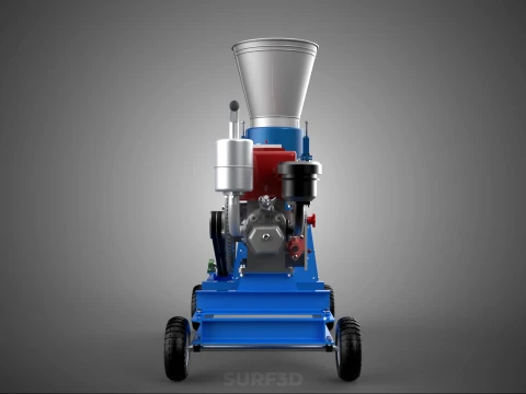 MOBILE PELLET PRESS MILL MAKING MACHINE PELLETIZER DIESEL MOTOR 3D Model