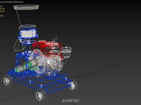 MOBILE PELLET PRESS MILL MAKING MACHINE PELLETIZER DIESEL MOTOR 3D Model