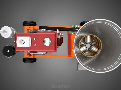 WHEELED PELLET EXTRUSION PRESS MILL MAKER MACHINE DIESEL ENGINE 3D Model