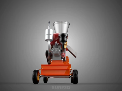 WHEELED PELLET EXTRUSION PRESS MILL MAKER MACHINE DIESEL ENGINE 3D Model