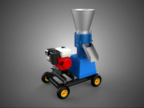 MOBİL PELET PRES DEĞİRMENİ YAPIM MAKİNASI BENZİNLİ MOTOR 4W 3D Model
