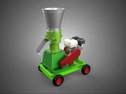 PRENSA DE PELLETS PORT&Aacute;TIL MOLINO PARA FABRICAR M&Aacute;QUINA MOTOR A GAS Modelo 3D