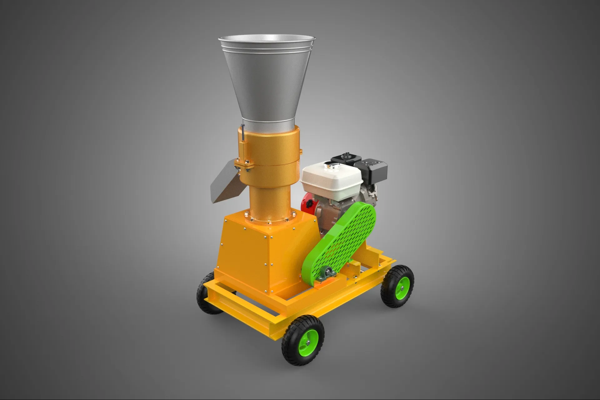 PELLET PRESS DIE MILL MAKING MACHINE PETROL ENGINE MOTOR POWERED 3D Model .c4d .max .obj .3ds .fbx .stl .blend 