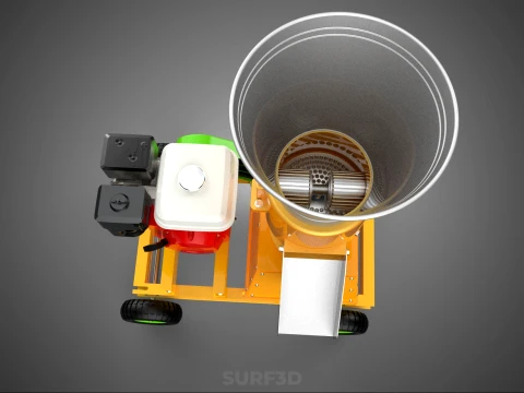 PELLET PRESS DIE MILL MAKING MACHINE PETROL ENGINE MOTOR POWERED 3D Model