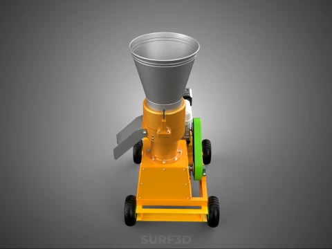 PELLET PRESS DIE MILL MAKING MACHINE PETROL ENGINE MOTOR POWERED 3D Model