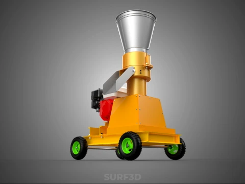 PELLET PRESS DIE MILL MAKING MACHINE PETROL ENGINE MOTOR POWERED 3D Model