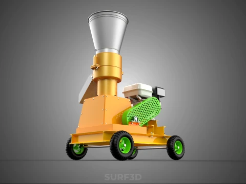 PELLET PRESS DIE MILL MAKING MACHINE PETROL ENGINE MOTOR POWERED 3D Model