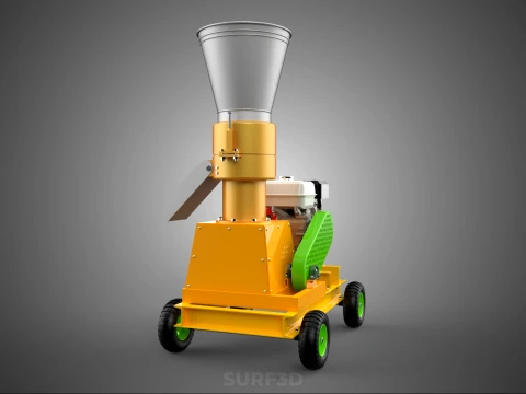 PELLET PRESS DIE MILL MAKING MACHINE PETROL ENGINE MOTOR POWERED 3D Model