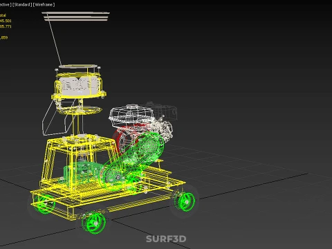 PELLET PRESS DIE MILL MAKING MACHINE PETROL ENGINE MOTOR POWERED 3D Model