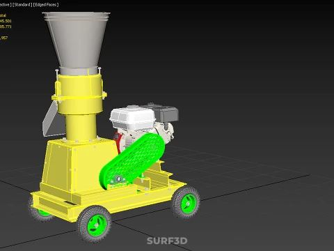 PELLET PRESS DIE MILL MAKING MACHINE PETROL ENGINE MOTOR POWERED 3D Model
