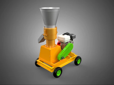 DUAL TWO 2 COMPRESSION ROLLER PELLET PRESS MILL MACHINE FLAT DIE 3D Model