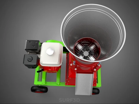 MOBILE PELLET PRESS MILL EXTRUSION MACHINE GASOLINE MOTOR ENGINE 3D Model