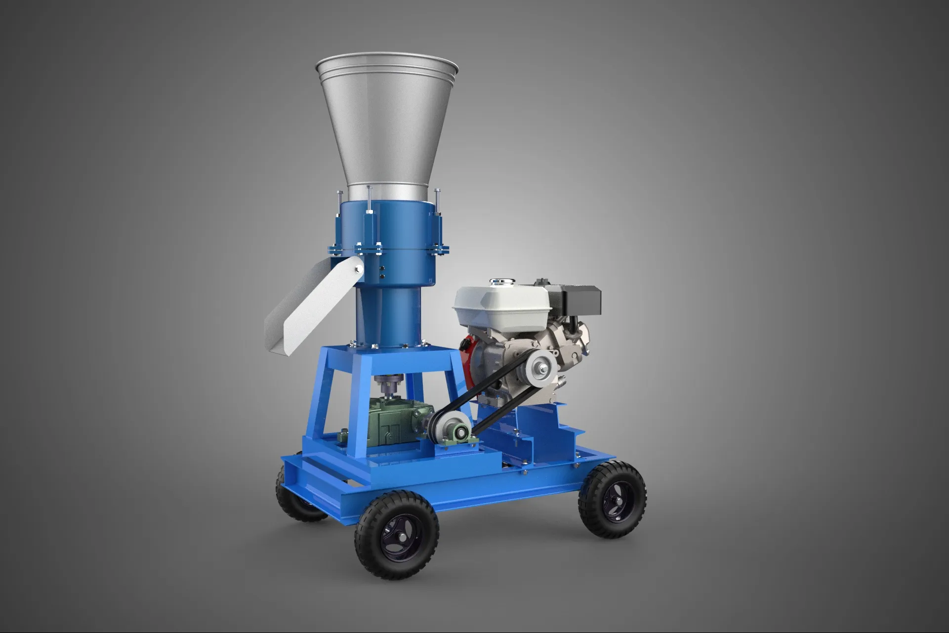 MOBILE PELLET PRESS MILL EXTRUSION MACHINE GRANULATOR PELLETIZER 3D Model .c4d .max .obj .3ds .fbx .stl .blend 