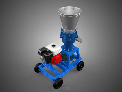 MOBILE PELLET PRESS MILL EXTRUSION MACHINE GRANULATOR PELLETIZER 3D Model