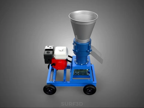 MOBILE PELLET PRESS MILL EXTRUSION MACHINE GRANULATOR PELLETIZER 3D Model