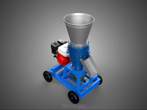 MOBILE PELLET PRESS MILL EXTRUSION MACHINE GRANULATOR PELLETIZER 3D Model