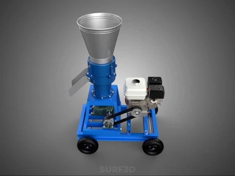 MOBILE PELLET PRESS MILL EXTRUSION MACHINE GRANULATOR PELLETIZER 3D Model
