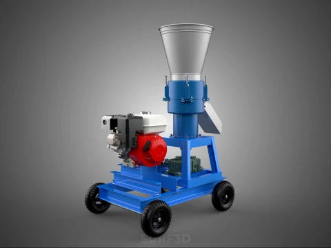 MOBILE PELLET PRESS MILL EXTRUSION MACHINE GRANULATOR PELLETIZER 3D Model