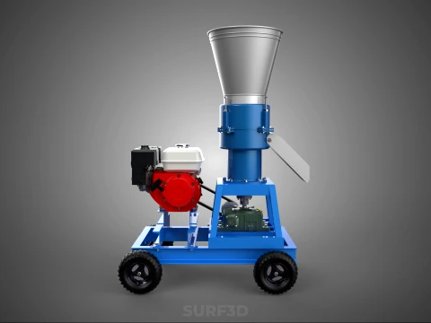 MOBILE PELLET PRESS MILL EXTRUSION MACHINE GRANULATOR PELLETIZER 3D Model
