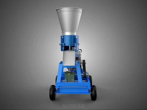 MOBILE PELLET PRESS MILL EXTRUSION MACHINE GRANULATOR PELLETIZER 3D Model