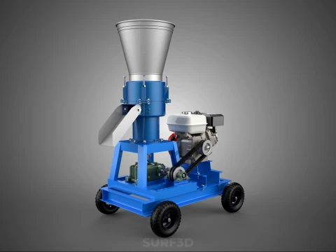 MOBILE PELLET PRESS MILL EXTRUSION MACHINE GRANULATOR PELLETIZER 3D Model