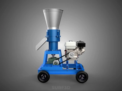 MOBILE PELLET PRESS MILL EXTRUSION MACHINE GRANULATOR PELLETIZER 3D Model