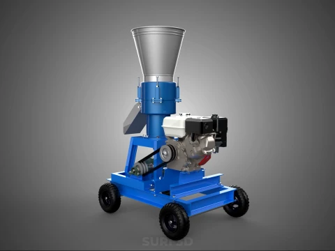 MOBILE PELLET PRESS MILL EXTRUSION MACHINE GRANULATOR PELLETIZER 3D Model