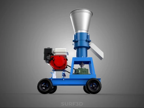 MOBILE PELLET PRESS MILL EXTRUSION MACHINE GRANULATOR PELLETIZER 3D Model