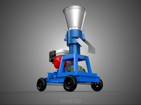 MOBILE PELLET PRESS MILL EXTRUSION MACHINE GRANULATOR PELLETIZER 3D Model