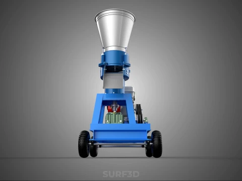 MOBILE PELLET PRESS MILL EXTRUSION MACHINE GRANULATOR PELLETIZER 3D Model