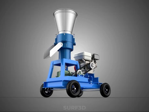 MOBILE PELLET PRESS MILL EXTRUSION MACHINE GRANULATOR PELLETIZER 3D Model