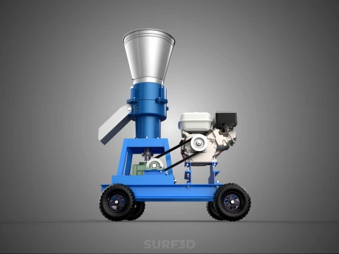 MOBILE PELLET PRESS MILL EXTRUSION MACHINE GRANULATOR PELLETIZER 3D Model
