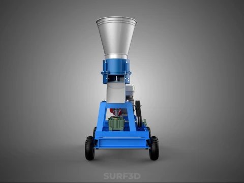 MOBILE PELLET PRESS MILL EXTRUSION MACHINE GRANULATOR PELLETIZER 3D Model