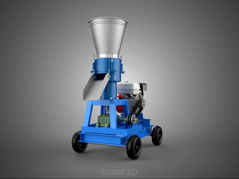 MOBILE PELLET PRESS MILL EXTRUSION MACHINE GRANULATOR PELLETIZER 3D Model