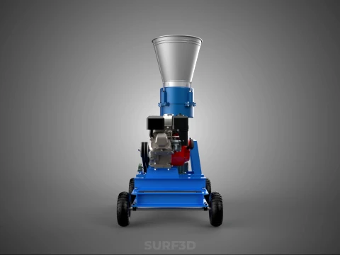 MOBILE PELLET PRESS MILL EXTRUSION MACHINE GRANULATOR PELLETIZER 3D Model