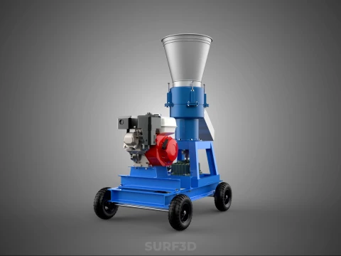 MOBILE PELLET PRESS MILL EXTRUSION MACHINE GRANULATOR PELLETIZER 3D Model