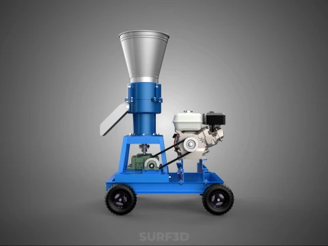 MOBILE PELLET PRESS MILL EXTRUSION MACHINE GRANULATOR PELLETIZER 3D Model