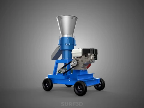 MOBILE PELLET PRESS MILL EXTRUSION MACHINE GRANULATOR PELLETIZER 3D Model